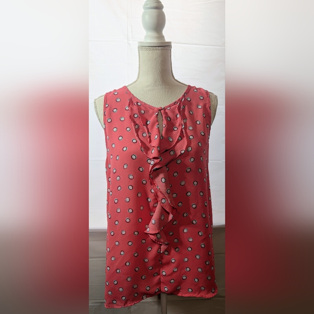 Elle Coral Polka Dot Blouse